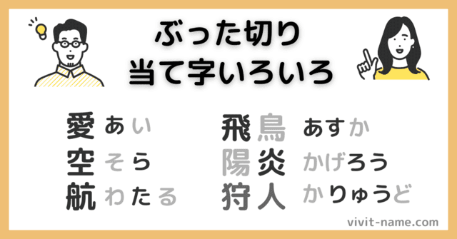 キラキラネームによく使う「ぶった切り」