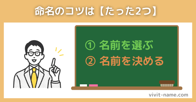 命名のコツは名前を選ぶ、名前を決めるのたった2つだけ